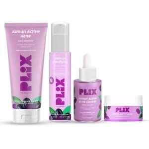 PLIX Jamun Active Acne Control Skincare Combo (Cleanser + Toner + Serum + Moisturizer)
