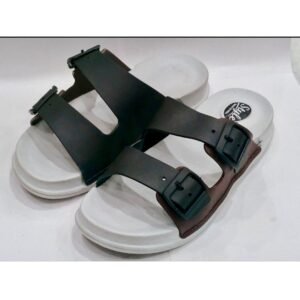 Black Dual-Buckle Comfort Sandals