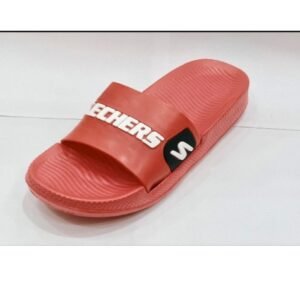 Men’s Soft Cushion Slide Slippers (Coral Red and Black )