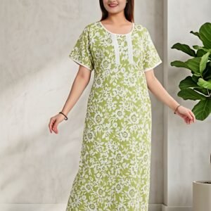 Women’s Floral Printed Cotton Nighty / Lounge Dress